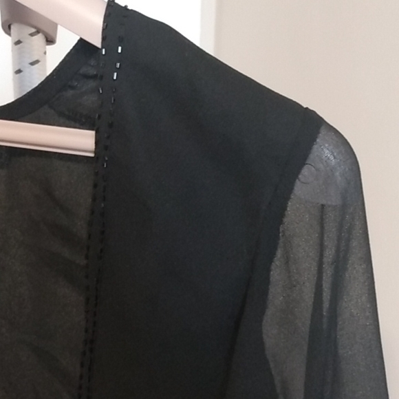 Bolero- Over Dress or Tank Top. Beaded collar and cuffs - Picture 2 of 4